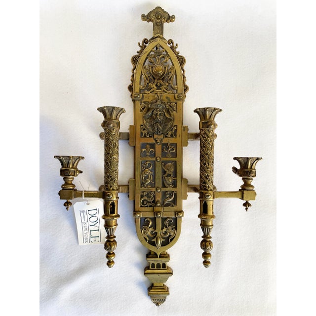 Mid 19th Century Renaissance-Style Four-Light Candelabra Sconces - Set of 2 For Sale - Image 4 of 6
