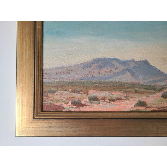 1930s John Walter Sherman Antique Oil Painting Early California Desert Landscape For Sale - Image 5 of 16