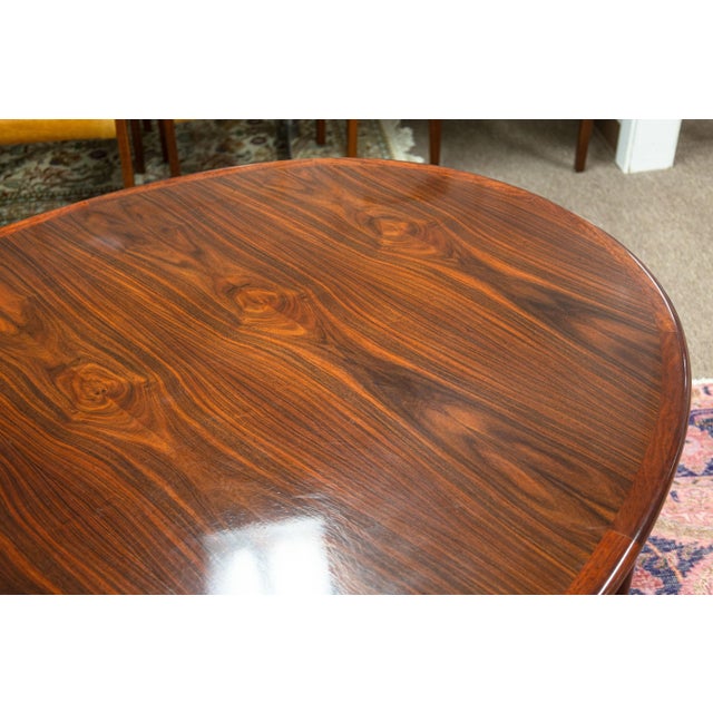 Wood Vintage Danish Skovby 8 Leg Rosewood Extendable Round Dining Table With 3 Leaves For Sale - Image 7 of 10