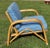 1960s Rattan Chair With Periwinkle Polka Dot Cushions For Sale - Image 4 of 10