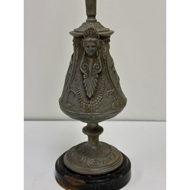 Metal Antique Victorian Neoclassical Metal Mantle Ewer For Sale - Image 7 of 10