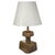 Beautiful designer ceramic vase - lamp base in various glazed brown earth tones and illuminated with an original white...