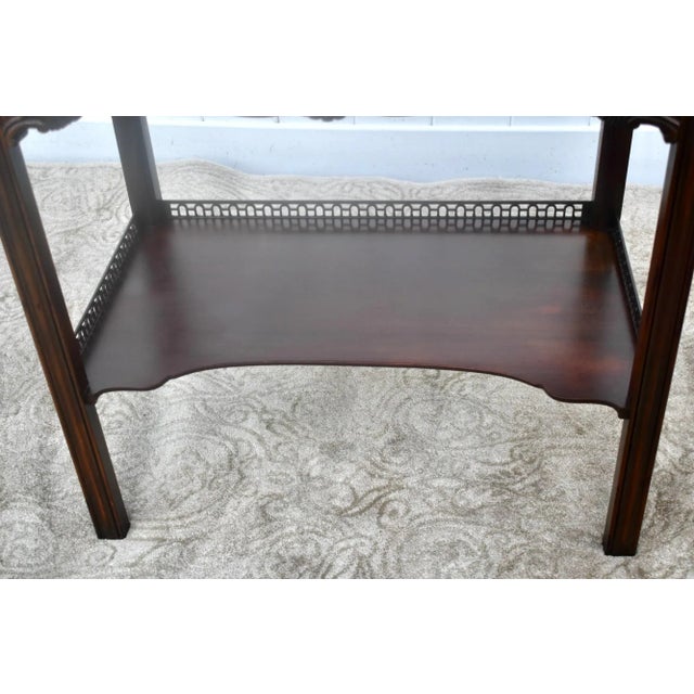 1970s Wellington Hall Mahogany Table Vintage Edwardian Writing Chippendale Tea Desk For Sale - Image 5 of 13
