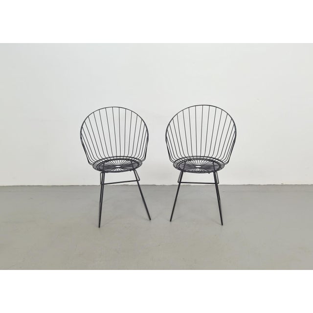 Wire Chair by Cees Braakman for Pastoe, 1950s, Set of 2 For Sale - Image 3 of 16