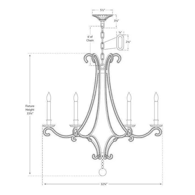 Traditional Chapman & Myers for Visual Comfort Signature Oslo Medium Chandelier in Gilded Iron with Crystal For Sale - Image 3 of 3