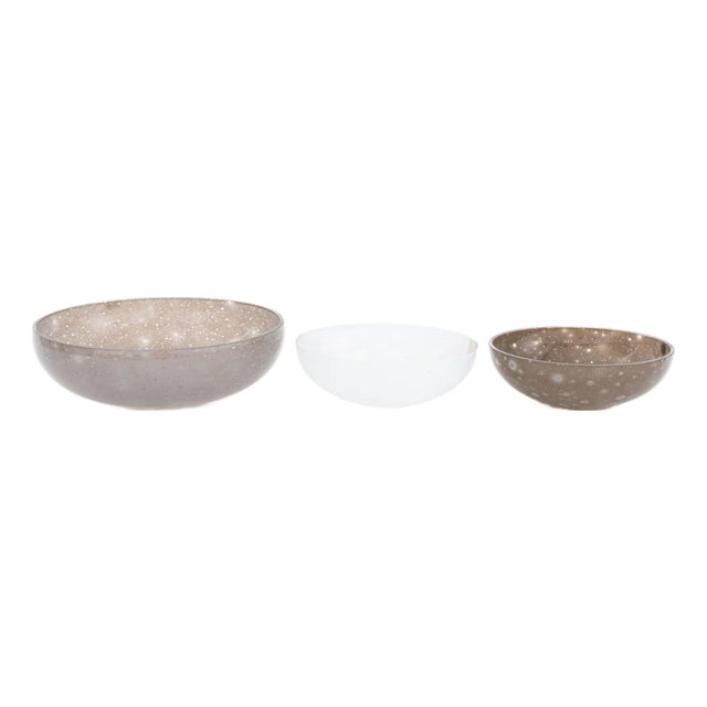 Barbini Murano "Moon Crater" Glass Bowls, 3 For Sale