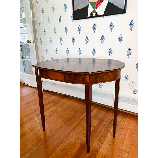 Antique Early 1900s American Neoclassical Revival Mahogany Game Table With Inlay For Sale - Image 12 of 18