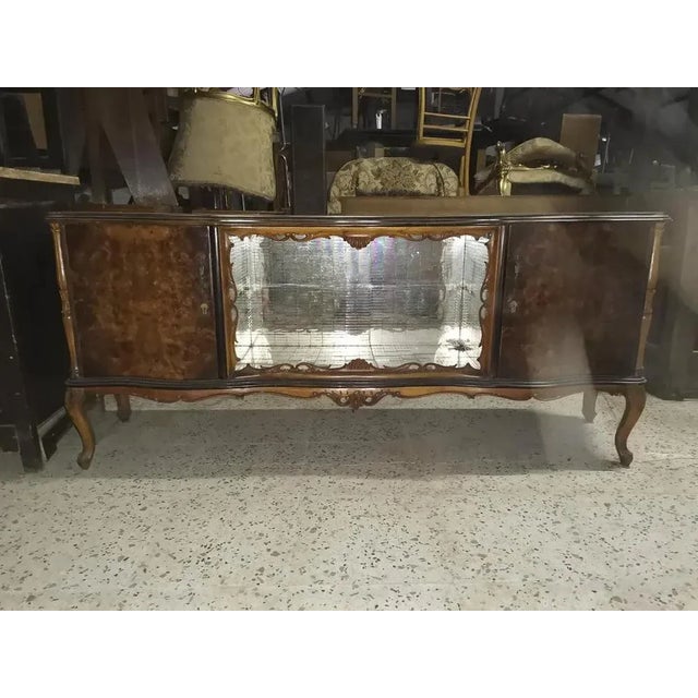 Chippendale Sideboard with Central Showcase and Carved Decorations. Italy, 1950s For Sale - Image 3 of 3