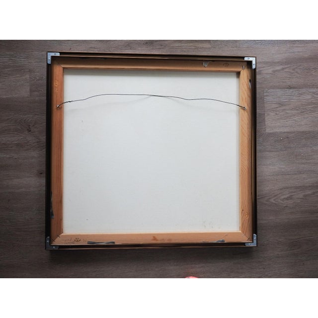 Metal Late 20th Century Yellow Floral Botanical Painting For Sale - Image 7 of 7