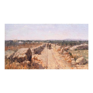 'Landscape Outside Bari' by Franco Colella, Italian Impressionist, Apulian Oil, Machiaioli For Sale