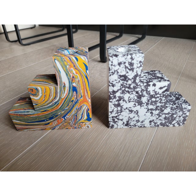 2020s Tom Dixon Swirl Stepped Bookend/Candleholder Set of 2 For Sale - Image 5 of 12