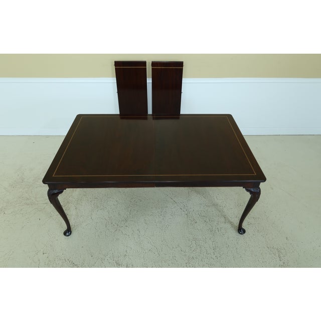 Stickley Queen Anne Mahogany Dining Room Table W Herringbone