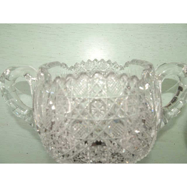 Vintage American Brilliant Heavy Cut Glass Sugar Bowl For Sale - Image 9 of 10