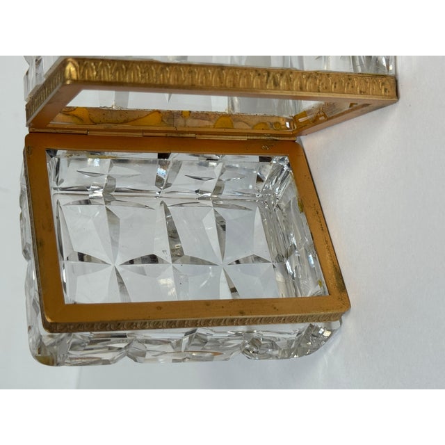 Charles X Style French Ormolu Optic Cut Crystal Box, Signed Lehmann France For Sale - Image 18 of 18