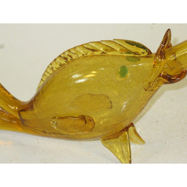 Glass 1960s Murano Art Glass, Fish Decanter / Wine Bottle, Mid Century Modern Mouth Blown For Sale - Image 7 of 12