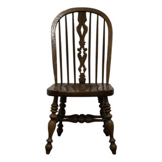 Ethan Allen Royal Charter Collection Solid Oak Bowback Windsor Dining Side Chair 16-6000 For Sale