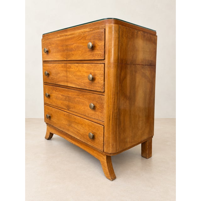 Vintage Art Deco Walnut Chest of Drawers, 1950s For Sale - Image 9 of 11
