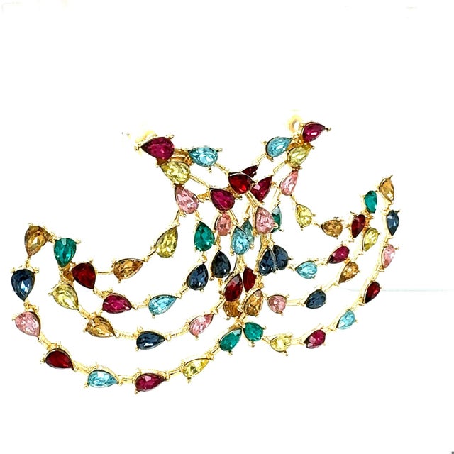 Fashion Multi Color Statement Earrings For Sale - Image 4 of 8