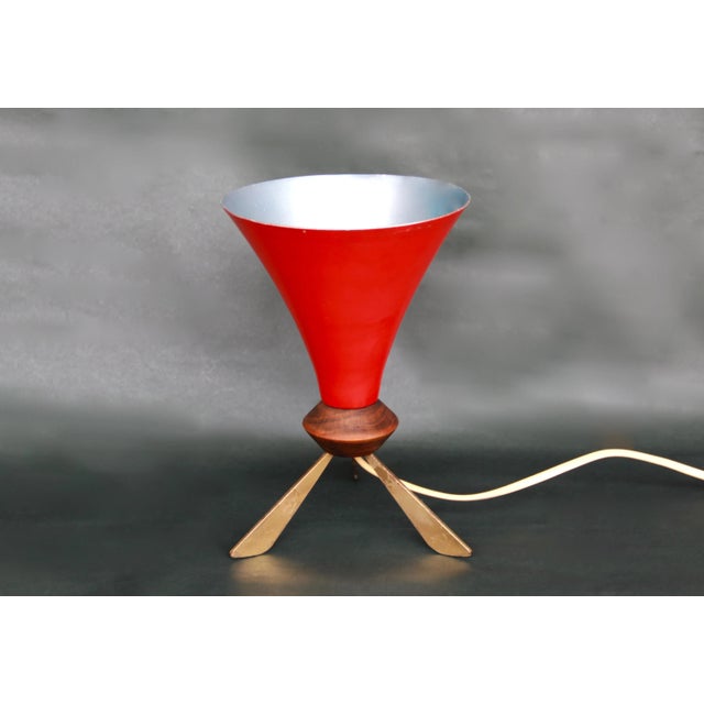 Red Italian Table Lamp, 1950s For Sale - Image 8 of 8