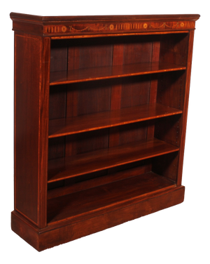 19th Century Mahogany and Inlays Open Bookcase