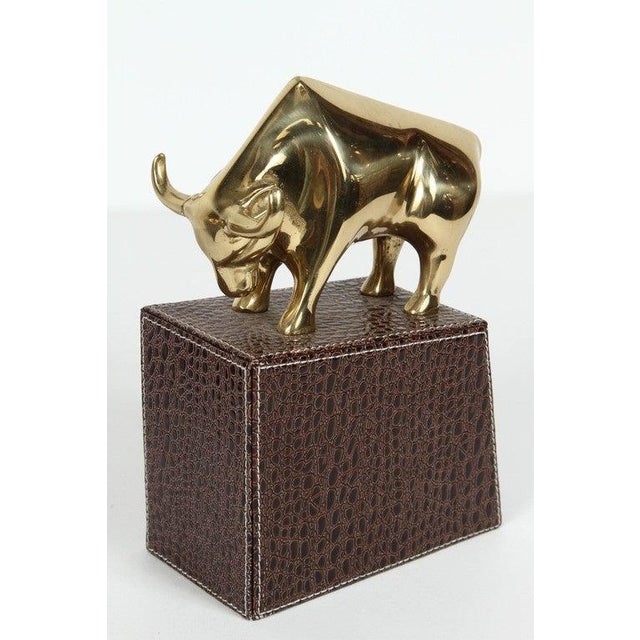 Polished Brass Bull and Bear Bookends Paperweights Chairish