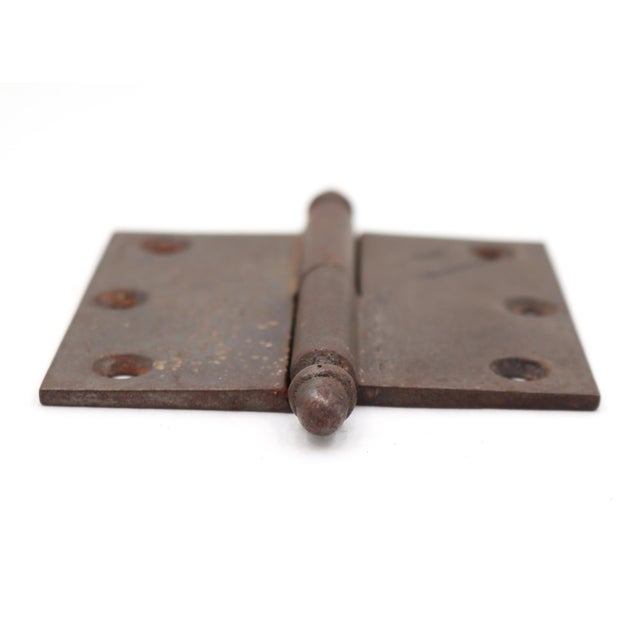 Traditional Antique 4 X 3.5 In. Cast Iron Acorn Tip Lift Off Door Hinge For Sale - Image 3 of 4
