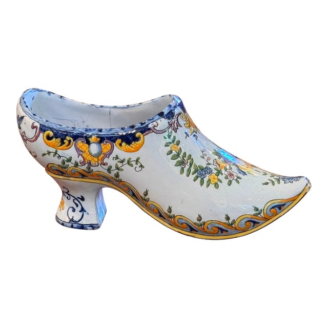 19th Century Delft Shoe For Sale