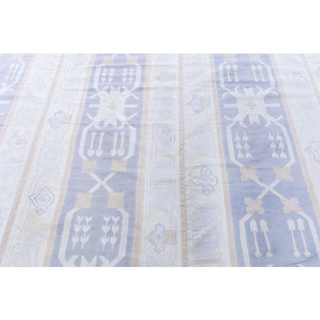 Doris Leslie Blau Vintage Indian Dhurrie Soft Beige Flatweave Cotton Carpet For Sale - Image 11 of 11