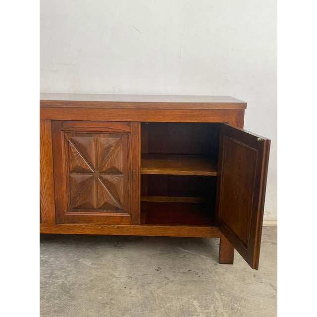 French Walnut Brutalist Sideboard, 1970s For Sale - Image 9 of 10