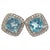Late 20th Century Pair of Bochic "Capri" Vintage Diamond & Blue Topaz Italian Stud Earrings Set 18K Gold & Silver For Sale - Image 18 of 18