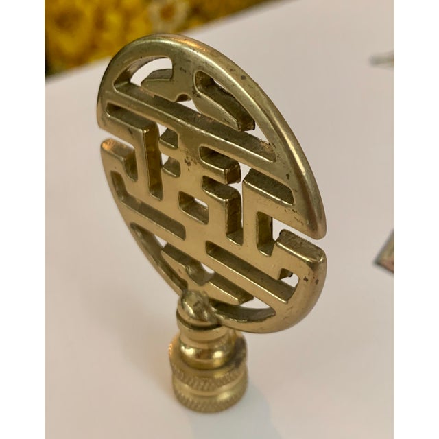Vintage Chinoiserie Brass Lamp Finial For Sale - Image 4 of 5