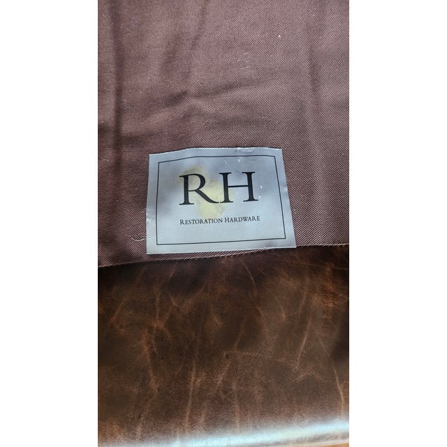 Contemporary Restoration Hardware Lancaster Brown Leather Luxe Depth Club Chairs For Sale - Image 3 of 15