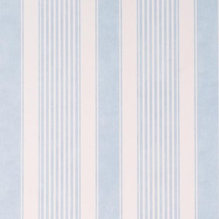 Sample - Schumacher Summerville Stripe Wallcovering In Sky For Sale