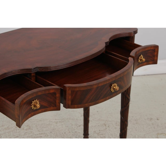 Maitland Smith Flame Mahogany Federal Style Console Table For Sale In Philadelphia - Image 6 of 17