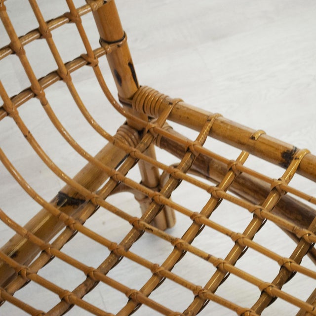 Light Yellow Italian Bamboo Chairs in the style of Albini, 1960s, Set of 4 For Sale - Image 8 of 11