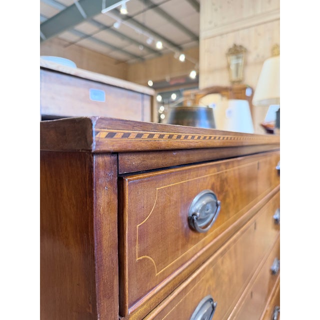 Early 19th Century Federal Inlaid Walnut Chest For Sale - Image 4 of 9