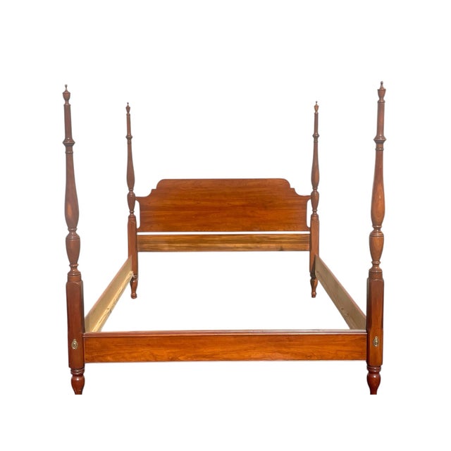 A beautiful solid cherry Federal style queen size poster bed frame. Made by Henkel Harris /Virginia galleries. Outside...
