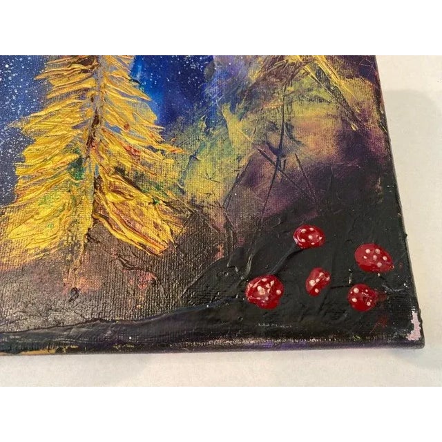 Contemporary Tyler Murphy Abstract Northern Lights Painting on Canvas Offered for sale is a colorful contemporary abstract...