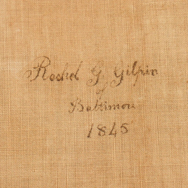 Folk Art American Appliqué Quilt Square by Rachel G Gilpin, 1845 For Sale - Image 3 of 9