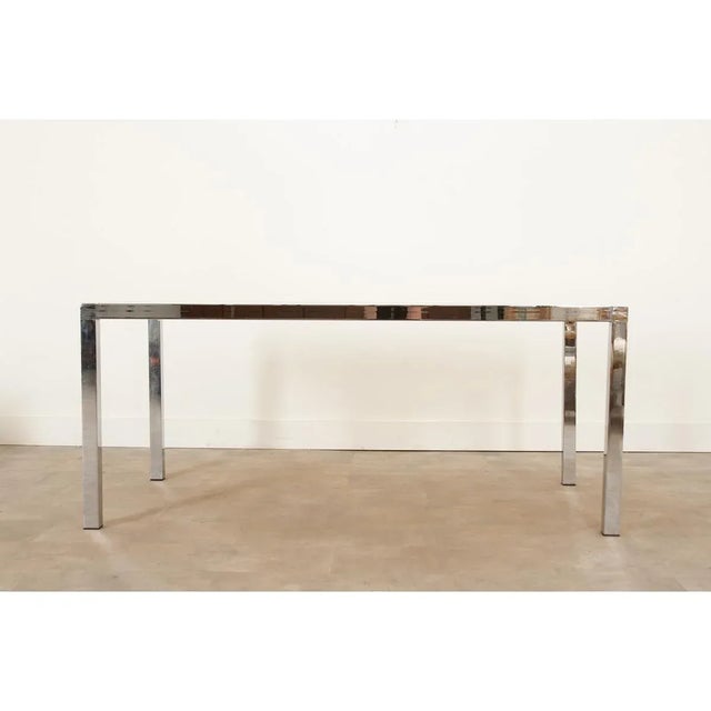 Mid-Century Glass & Chrome Dining Table in the Manner of Baughman For Sale - Image 12 of 13