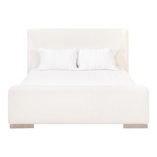 Warren Cal King Bed, LiveSmart Boucle-Snow For Sale