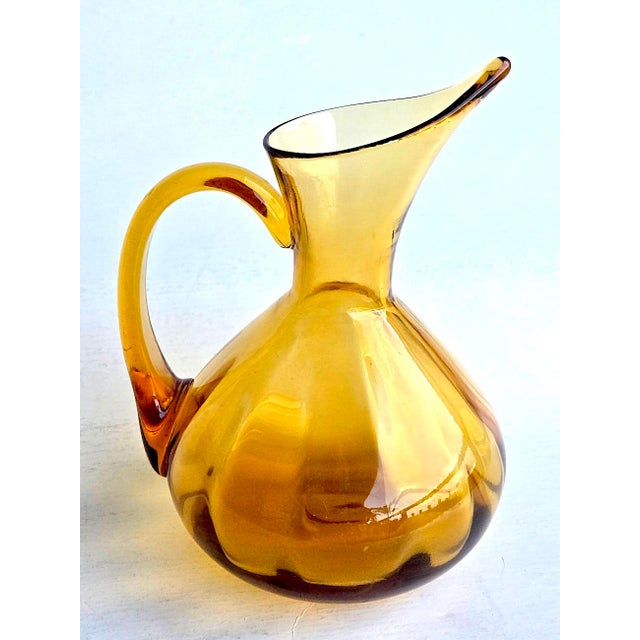 Vintage Hand-Blown Rainbow Glass Pitcher For Sale In Miami - Image 6 of 10