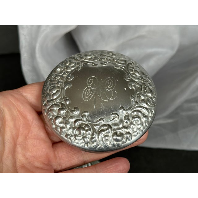 Metal Houbigant Glass Vanity Jar For Sale - Image 7 of 11