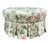 English Vintage Hickory Chair Tufted Round Ottoman in Botanical Print For Sale - Image 3 of 15