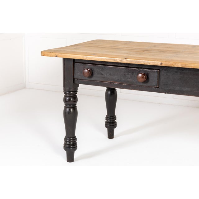 Antique English Farmhouse Table in Pine, 1800s For Sale - Image 5 of 11