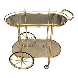 Italian Neo-Classic Brass Bar or Tea Cart For Sale