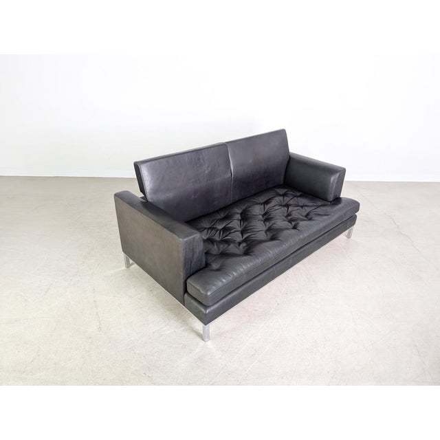 DS-0040 2-Seater Sofa in Black Leather from de Sede For Sale - Image 9 of 15