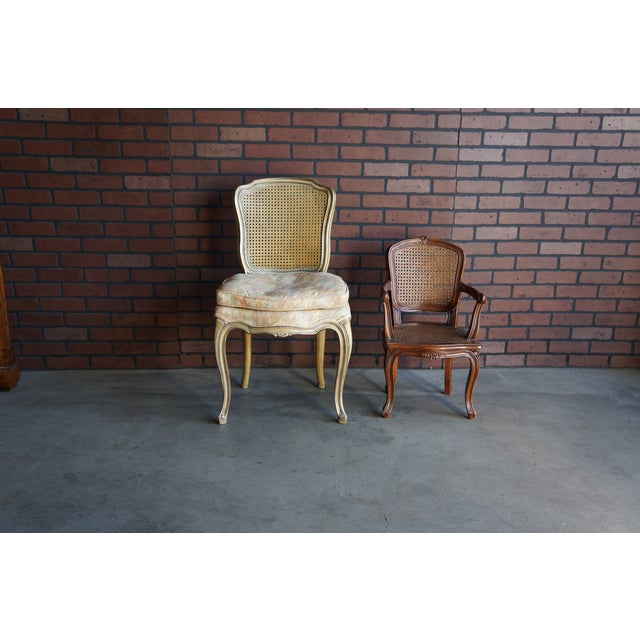 Wood Miniature French Style Cane Arm Chair For Sale - Image 7 of 7
