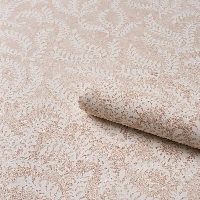 Schumacher Schumacher Etched Fern Wallcovering In Brown For Sale - Image 4 of 6