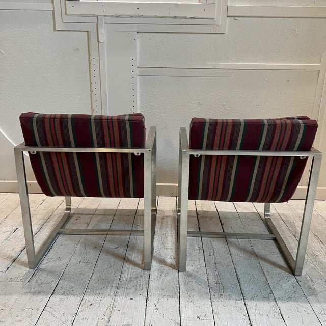 Mid-Century Modern Mid Century Modern Brushed Aluminum Club Chairs For Sale - Image 3 of 10